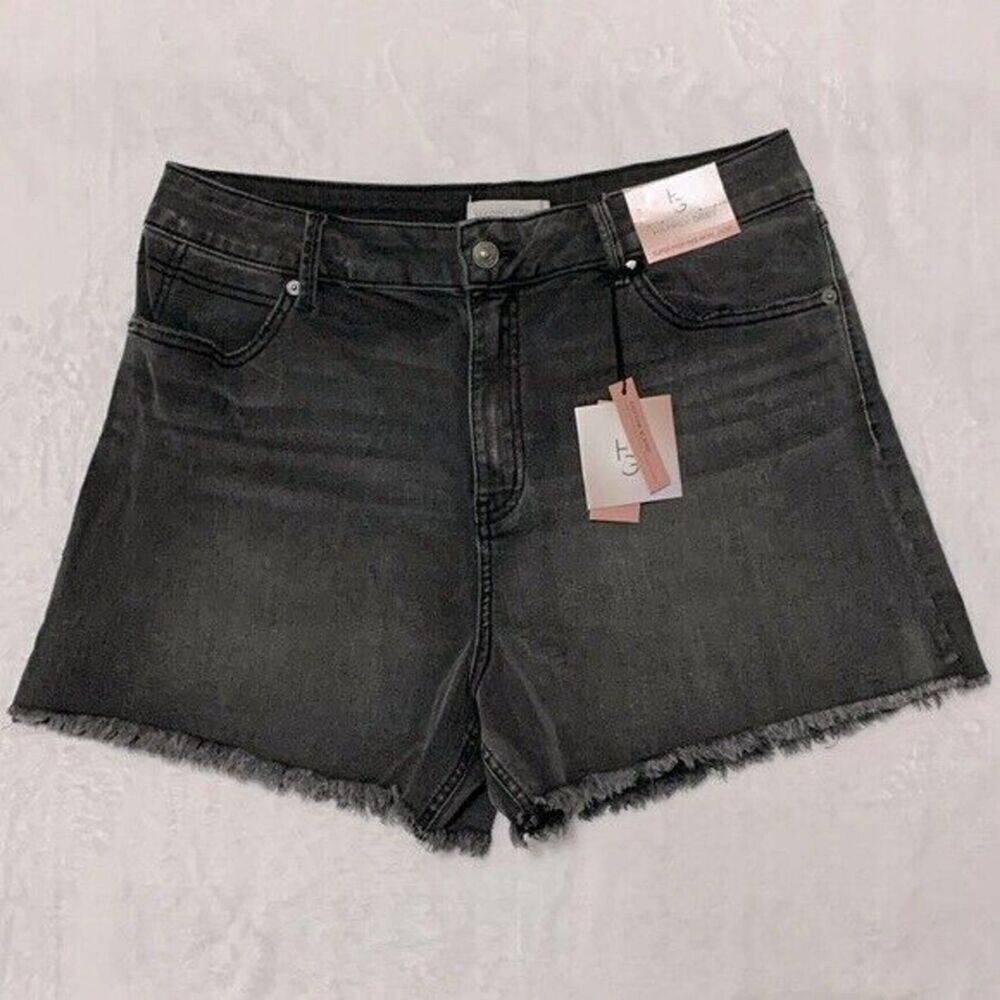 Happily Grey Super High-Rise Mom Shorts 13/31 Juniors Denim Casual Summer Frayed